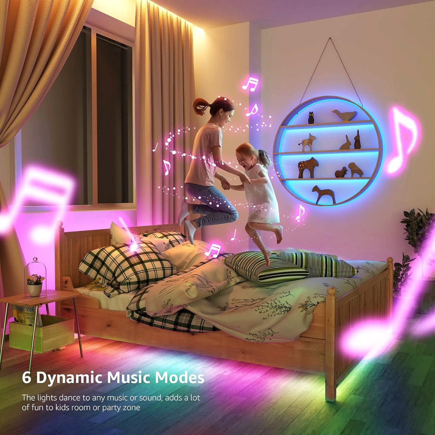 Lepro MagicColor LED Strip Light 10M (5Mx2) 300LEDs, Rainbow Chasing Lights, Music Sync, Multiple Colours on One Line, Remote Control LED Lights for Bedroom, Living Room, Bar, Gaming Time