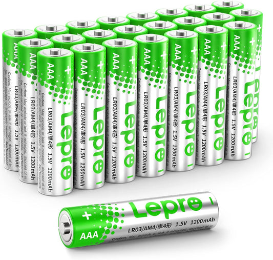 Lepro AAA Alkaline Batteries 24 Pack, 1200mAh Triple A Battery with Anti-Leakage Technology, High Capacity, Long Lasting Power, 1.5 Volt LR03 MN2400 AAA Battery Pack for Clocks Remotes Mouse Torch