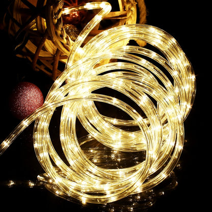 Lepro Outdoor Rope Lights Mains Powered, Connectable, 10m/33ft 240 LED Outdoor Lights Plug in, Bright Warm White, Low Voltage, Waterproof Thick Rope Lights for Garden, Tree, Pathway and More