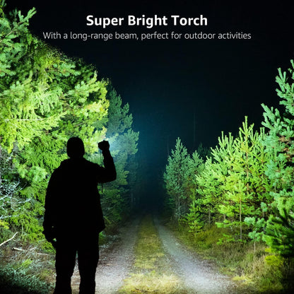 Lepro LED Torch, LE 2000 Super Bright Flashlight, Powered by AAA or 18650 Rechargeable Battery, Water Resistant, 5 Modes, Zoomable, Small Handheld Torch for Camping, Dog Walking, Running, Emergency