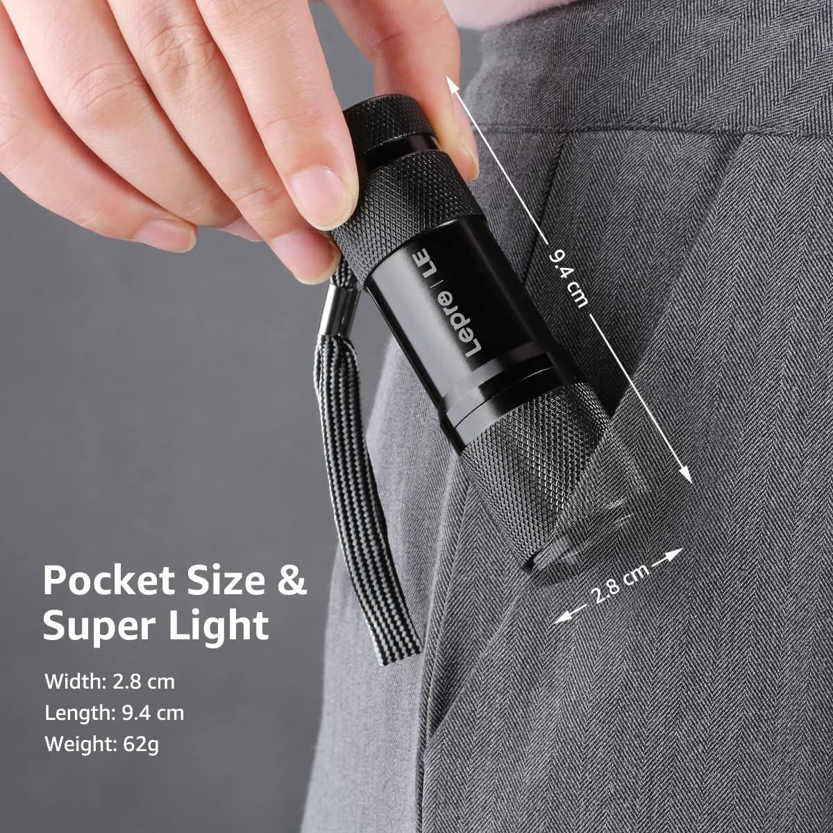 Lighting EVER Lepro LE UV Torch, 9 LED 395nm Ultraviolet Flashlight, Blacklight Detector for Pet Urine, Stain, Bed Bugs and More, 6 AAA Batteries Included